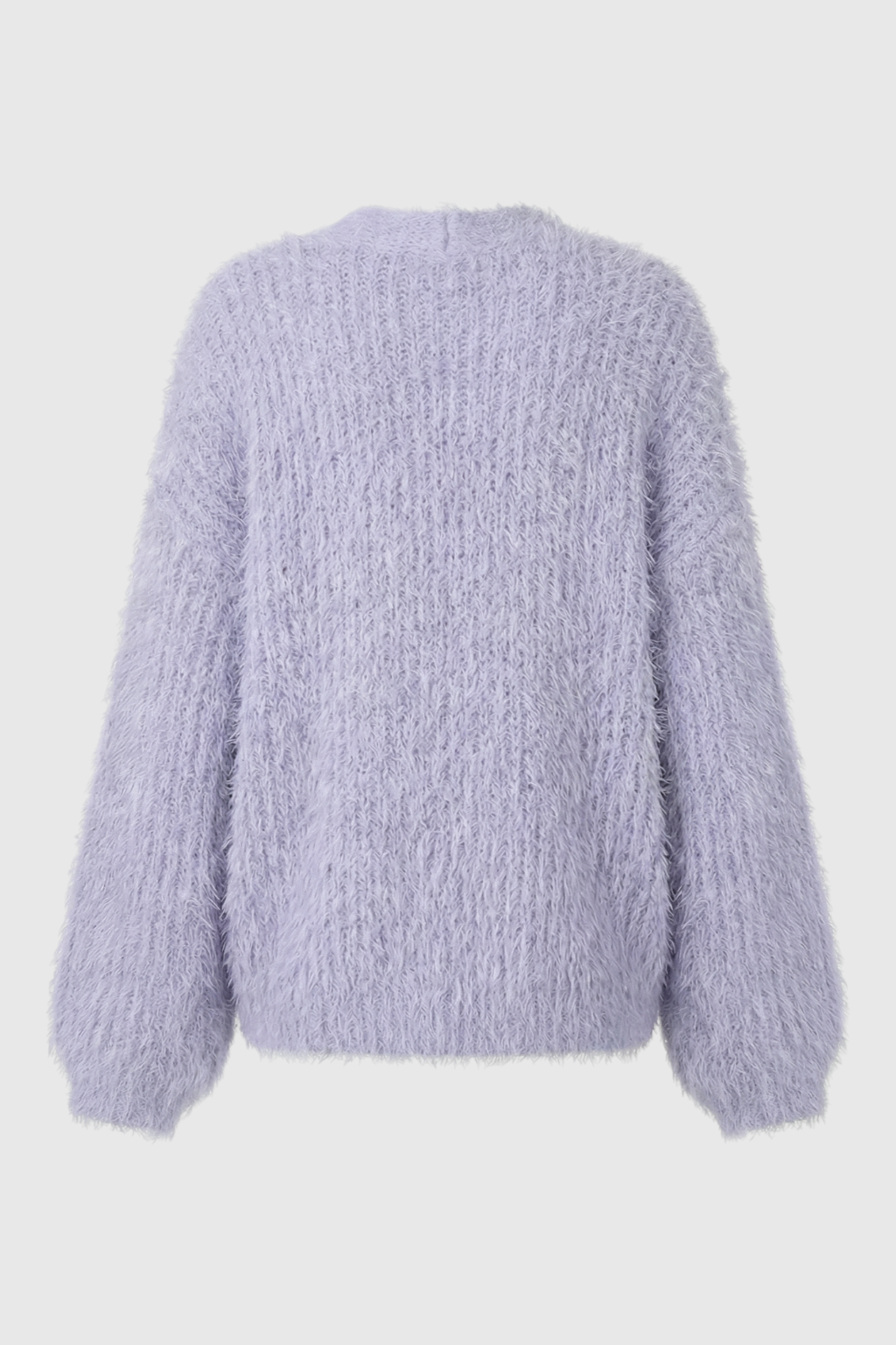 Grace | Purple Knit Cardigan with Ribbed Details
