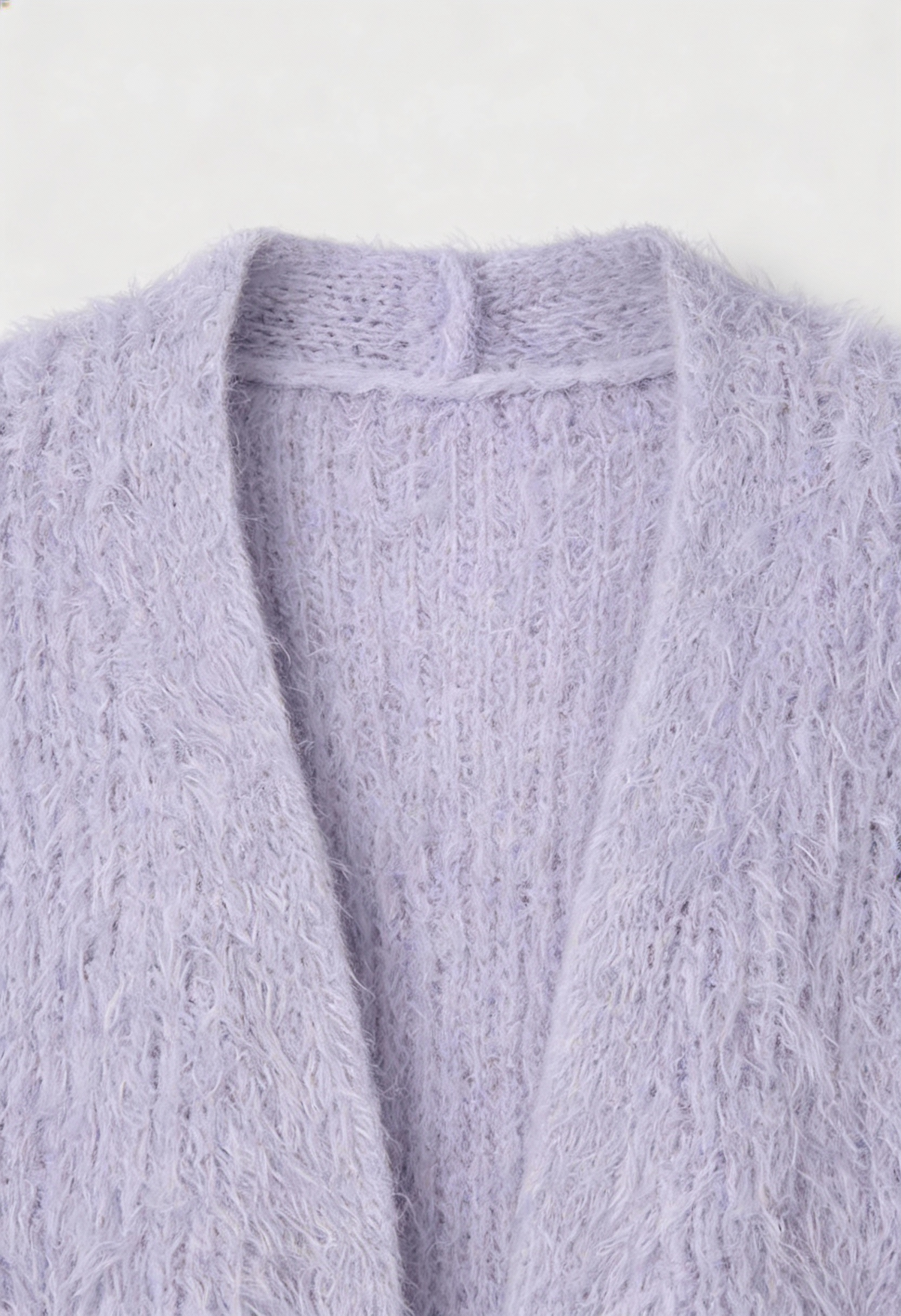 Grace | Purple Knit Cardigan with Ribbed Details