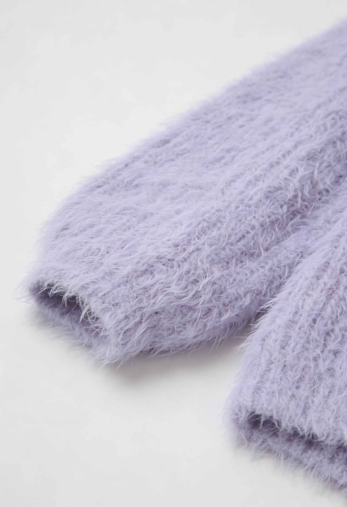 Grace | Purple Knit Cardigan with Ribbed Details