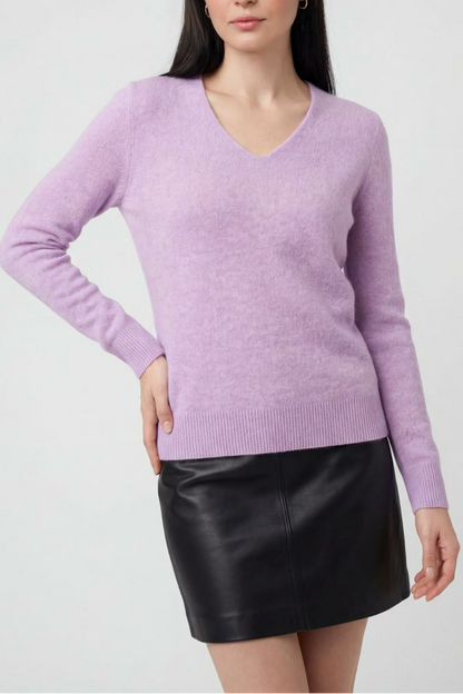 Violet | Purple Knit V-Neck Sweater