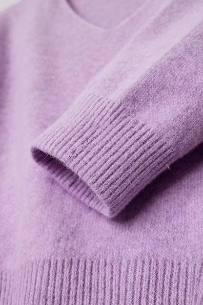 Violet | Purple Knit V-Neck Sweater