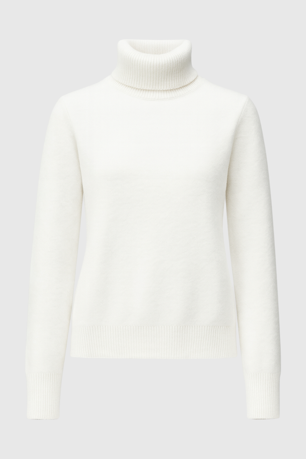 Bianca | White Slim Fit Turtleneck Sweater