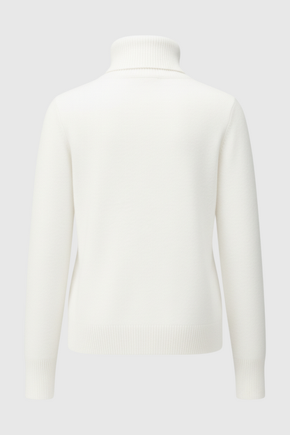 Bianca | White Slim Fit Turtleneck Sweater