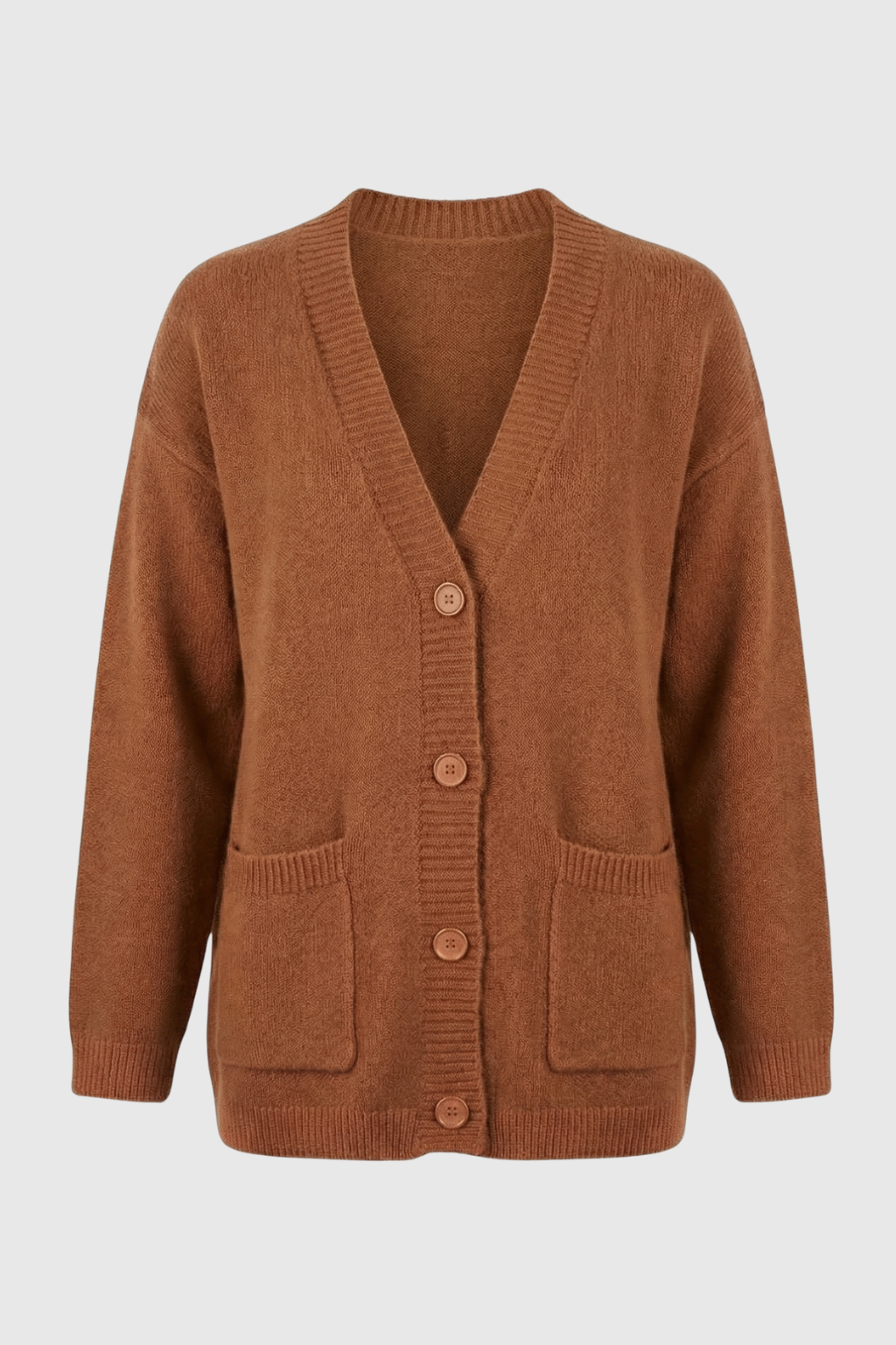Luna | Brown Knit Cardigan with Relaxed Fit