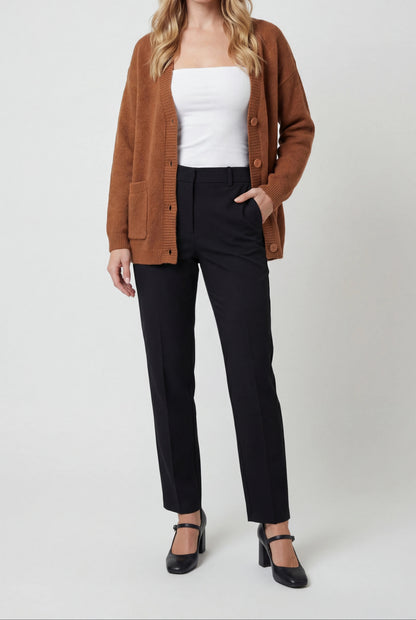 Luna | Brown Knit Cardigan with Relaxed Fit
