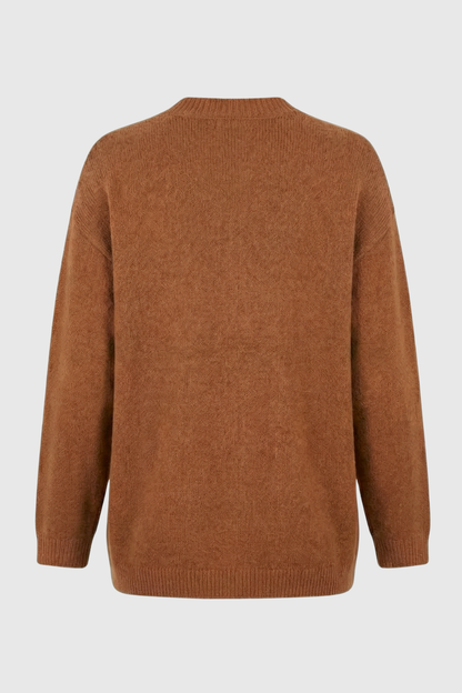 Luna | Brown Knit Cardigan with Relaxed Fit
