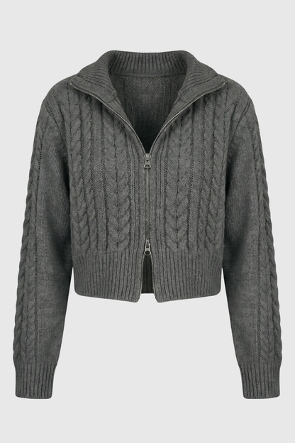 Anna | Dark Gray Long Cardigan with Relaxed Fit