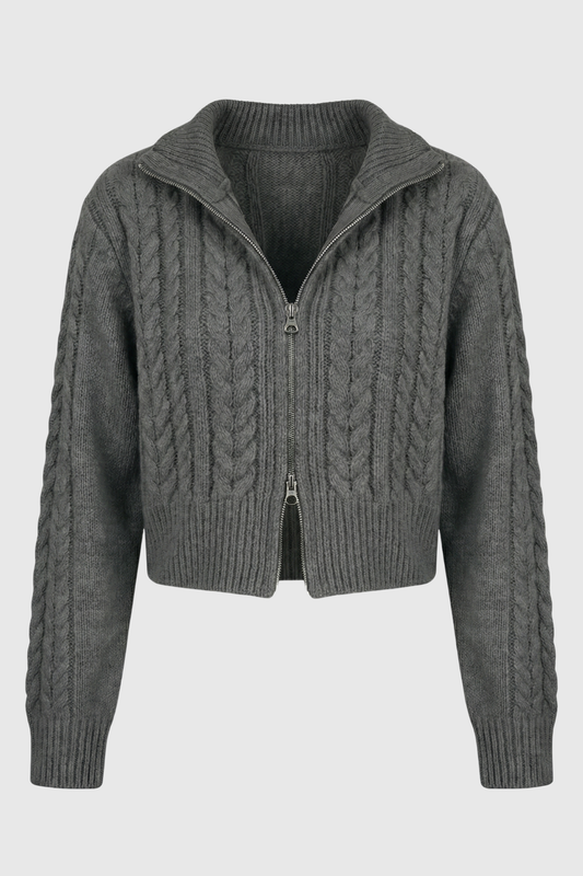 Anna | Dark Gray Long Cardigan with Relaxed Fit