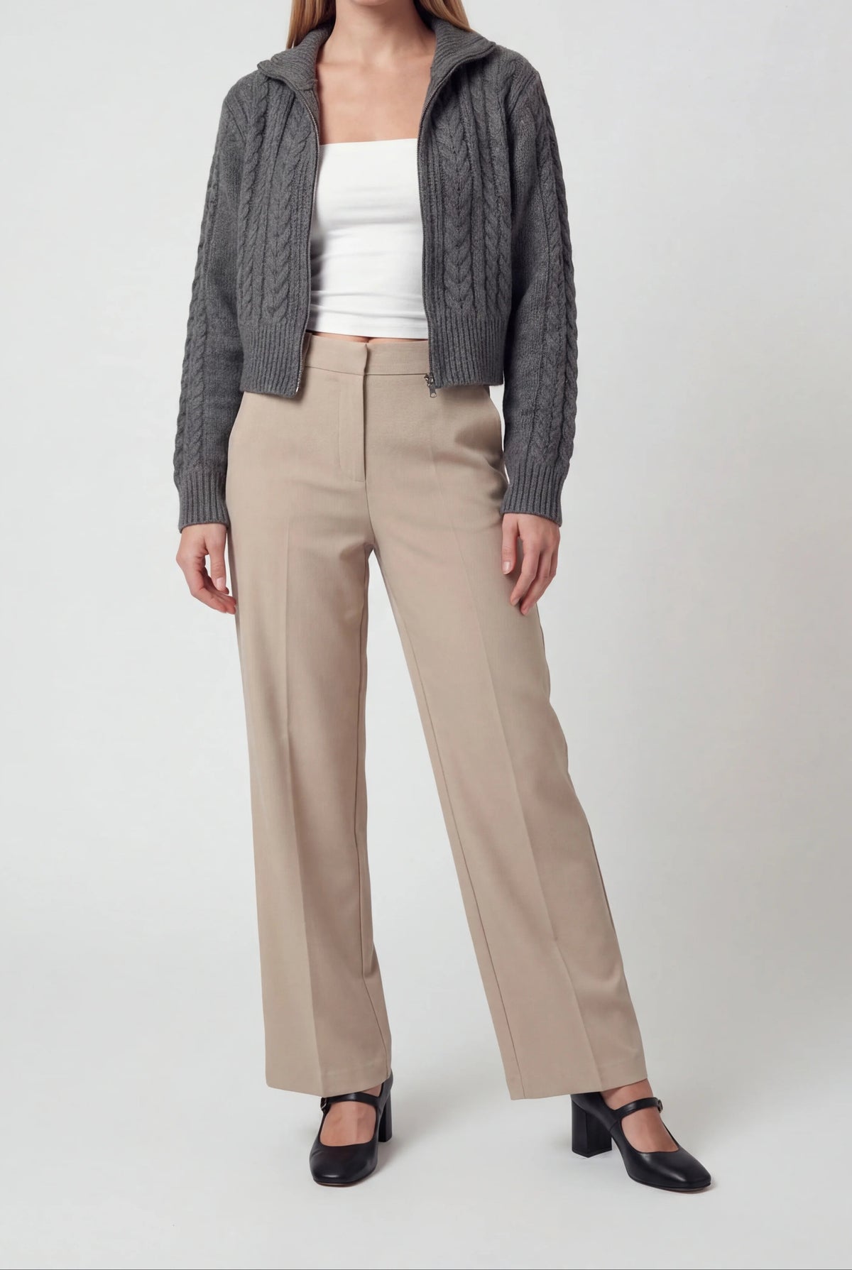 Anna | Dark Gray Long Cardigan with Relaxed Fit