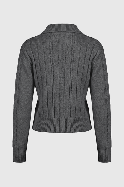 Anna | Dark Gray Long Cardigan with Relaxed Fit