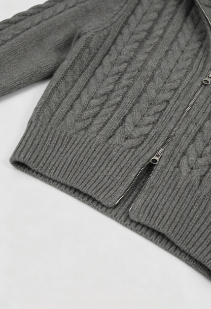 Anna | Dark Gray Long Cardigan with Relaxed Fit