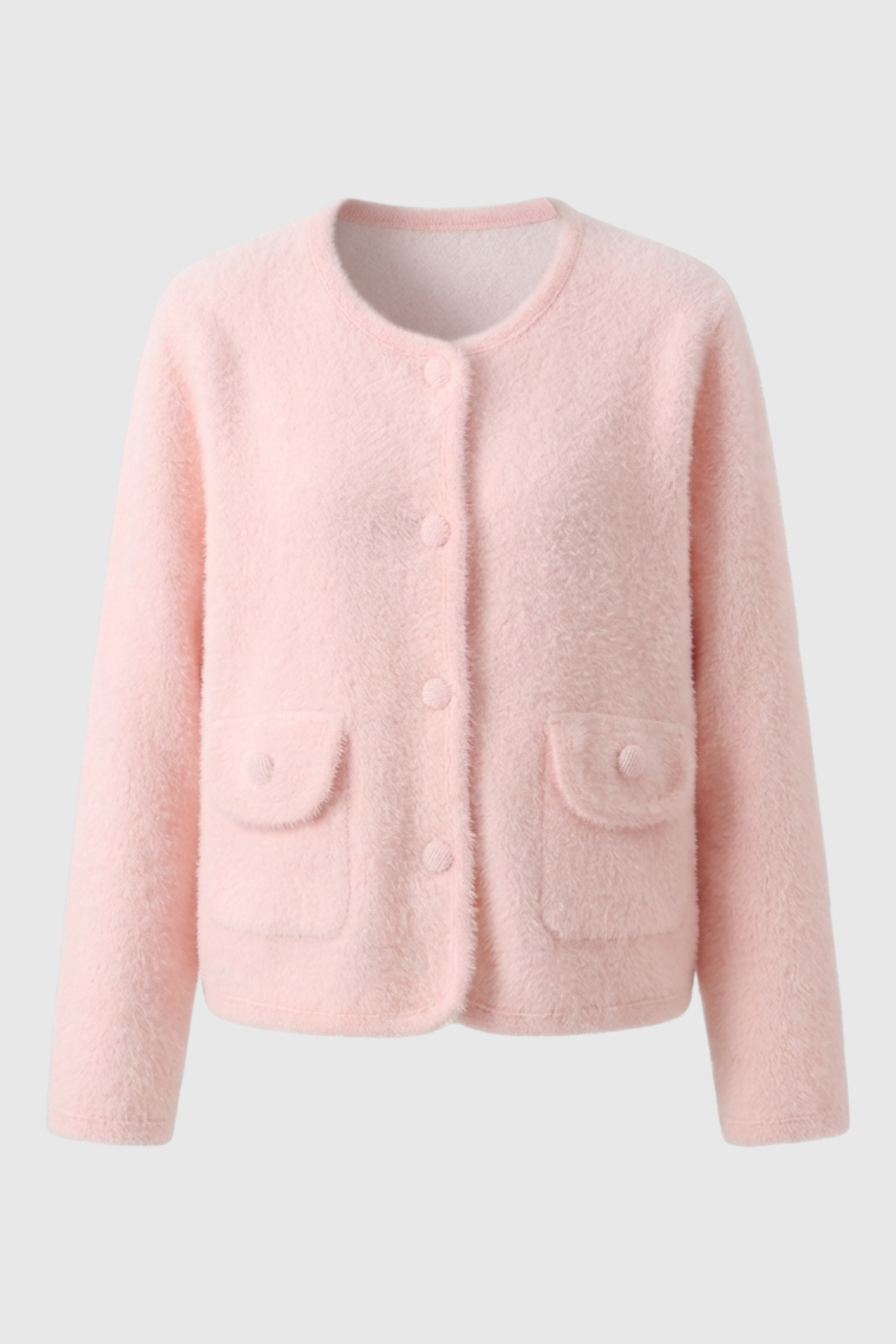 Emma | Pink Long Cardigan with Open Front