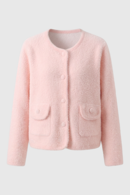 Emma | Pink Long Cardigan with Open Front