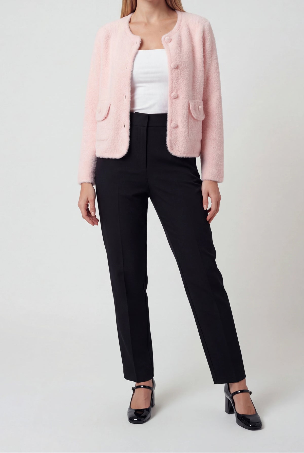 Emma | Pink Long Cardigan with Open Front