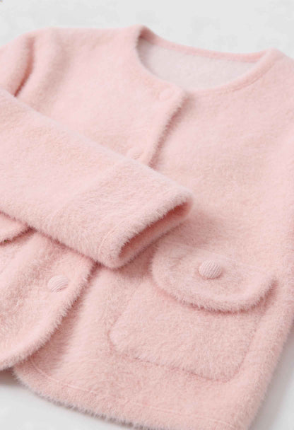 Emma | Pink Long Cardigan with Open Front