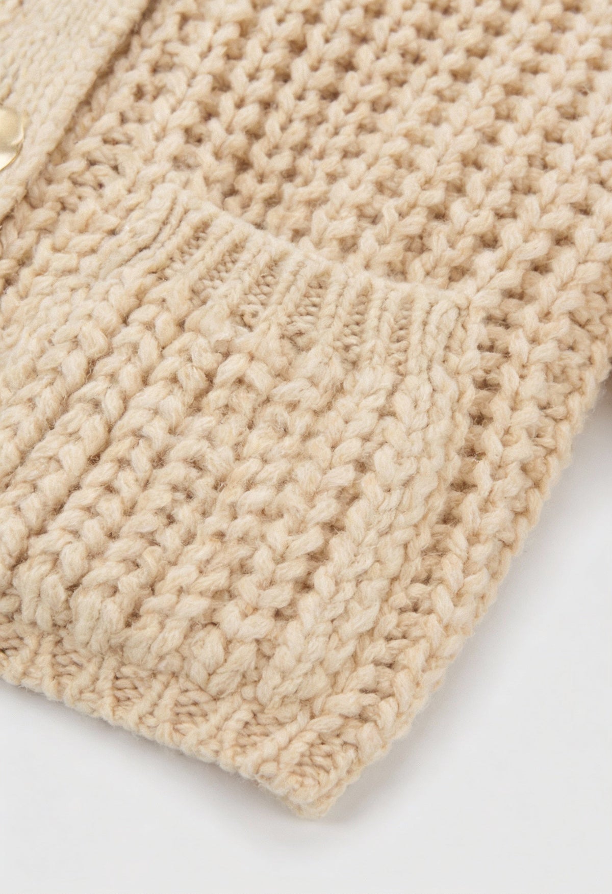 Eva | Beige Relaxed Fit Knit Cardigan