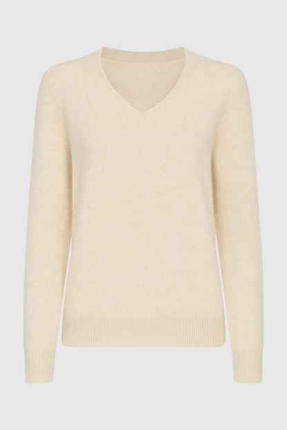 Celeste | Beige V-Neck Women's Sweater