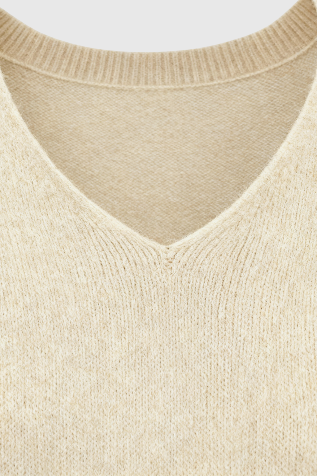 Celeste | Beige V-Neck Women's Sweater