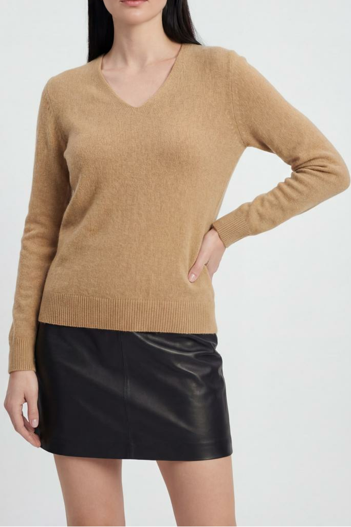 Hazel | Brown V-Neck Sweater
