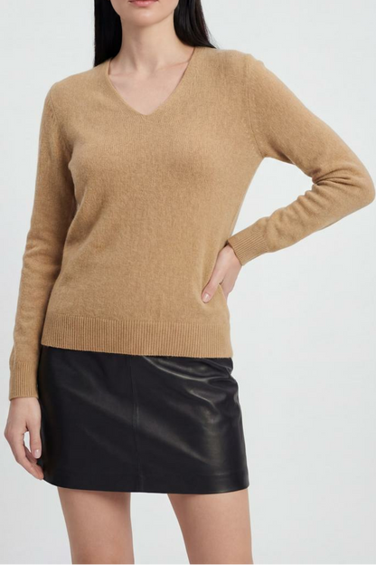 Hazel | Brown V-Neck Sweater