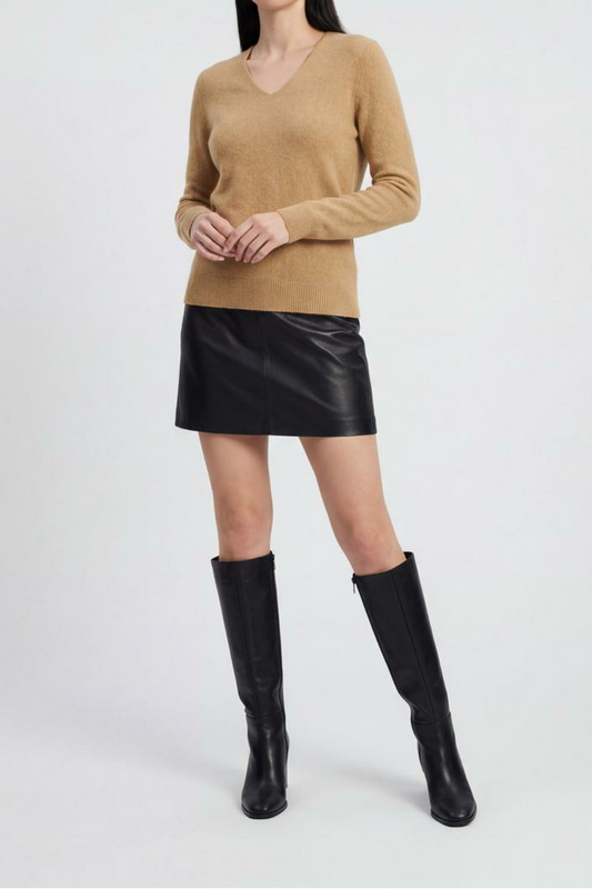 Hazel | Brown V-Neck Sweater