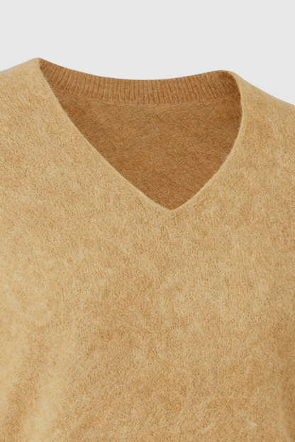 Hazel | Brown V-Neck Sweater