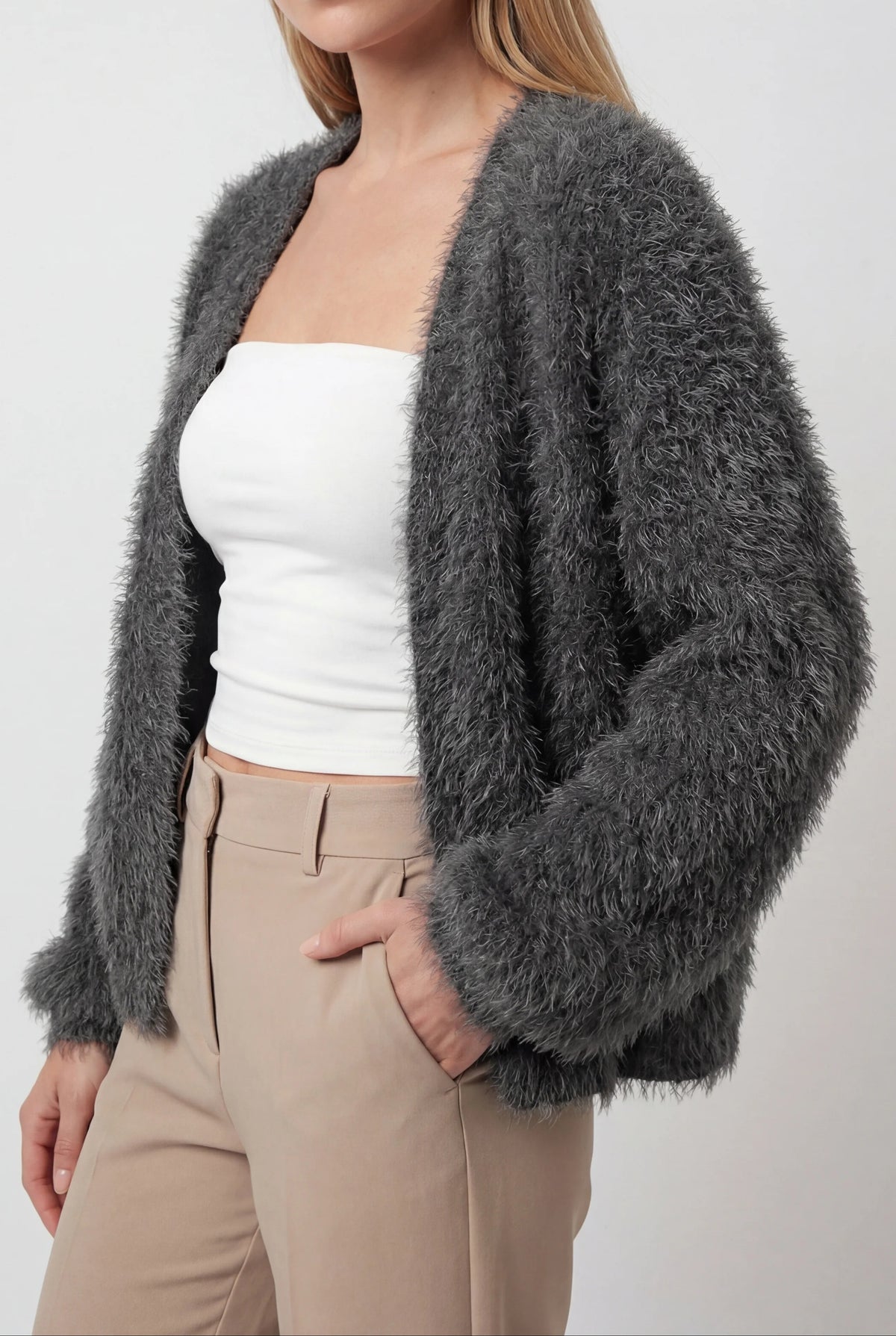 Chloe | Dark Gray Relaxed Fit Cardigan
