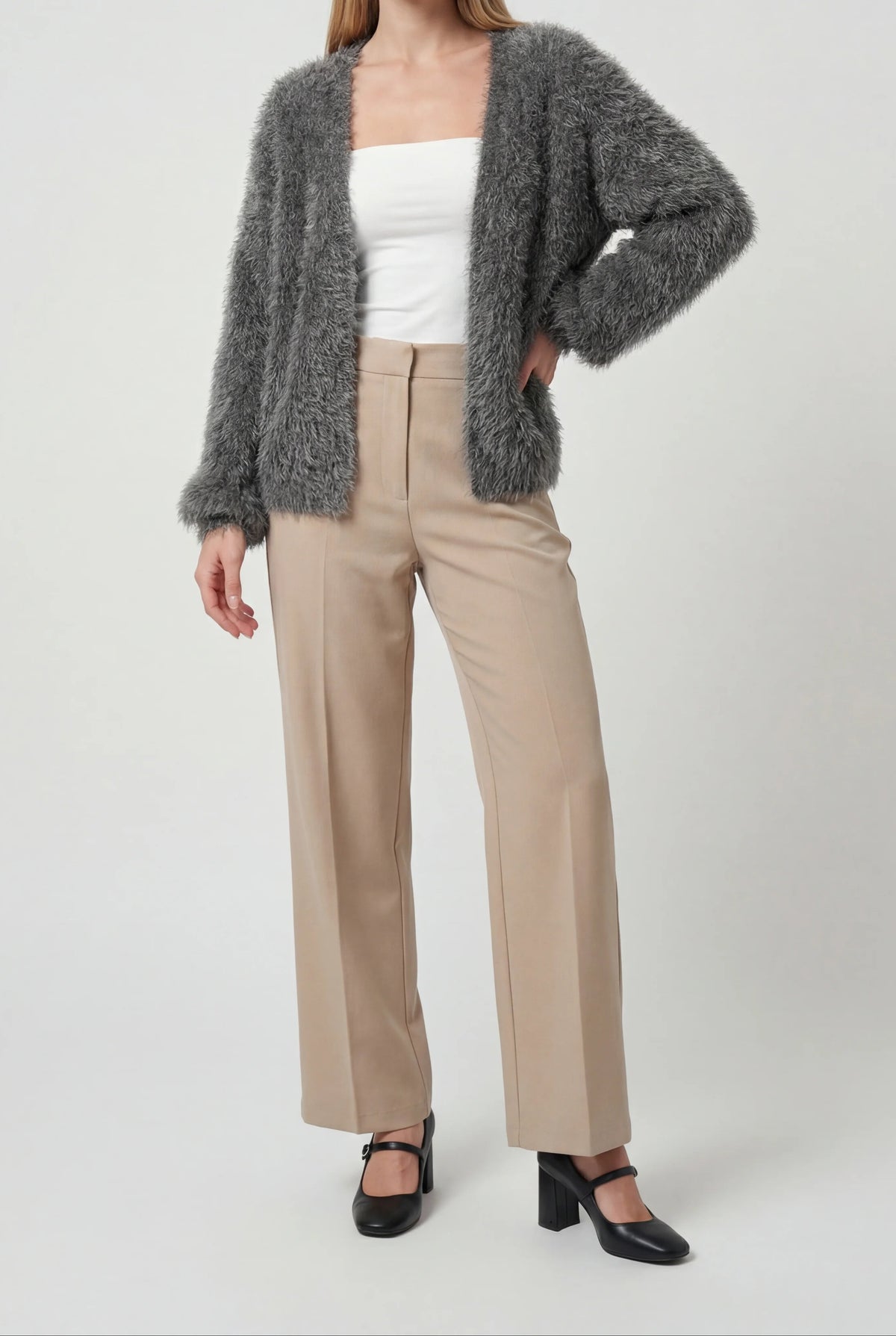 Chloe | Dark Gray Relaxed Fit Cardigan