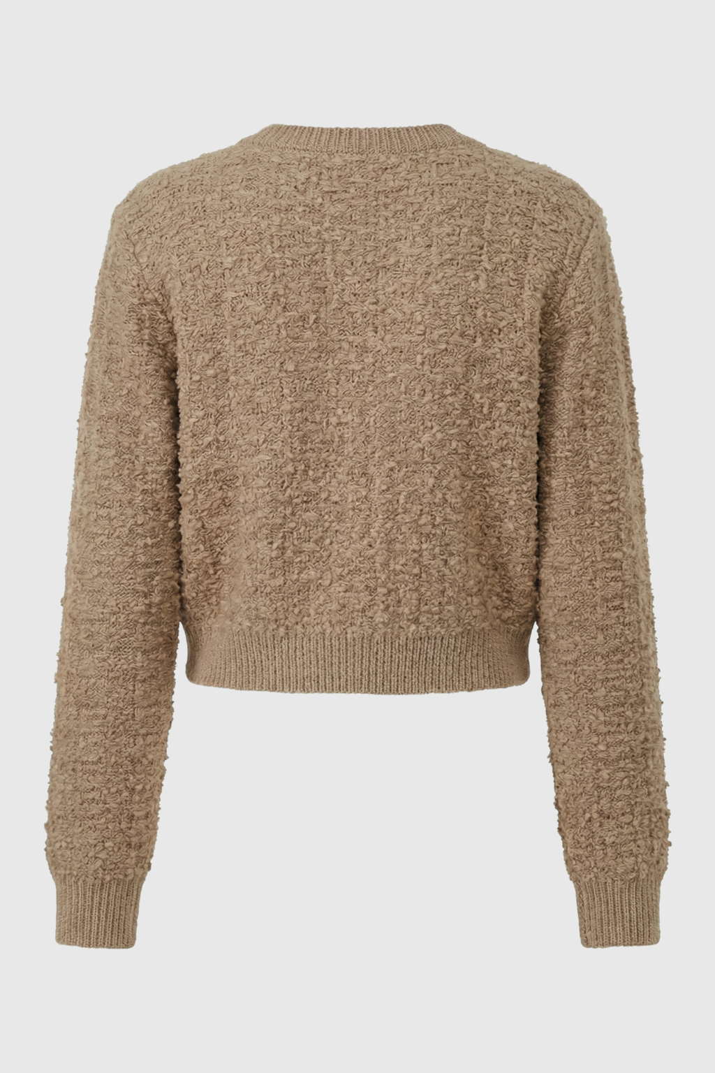 Lena | Open-Front Khaki Knit Cardigan