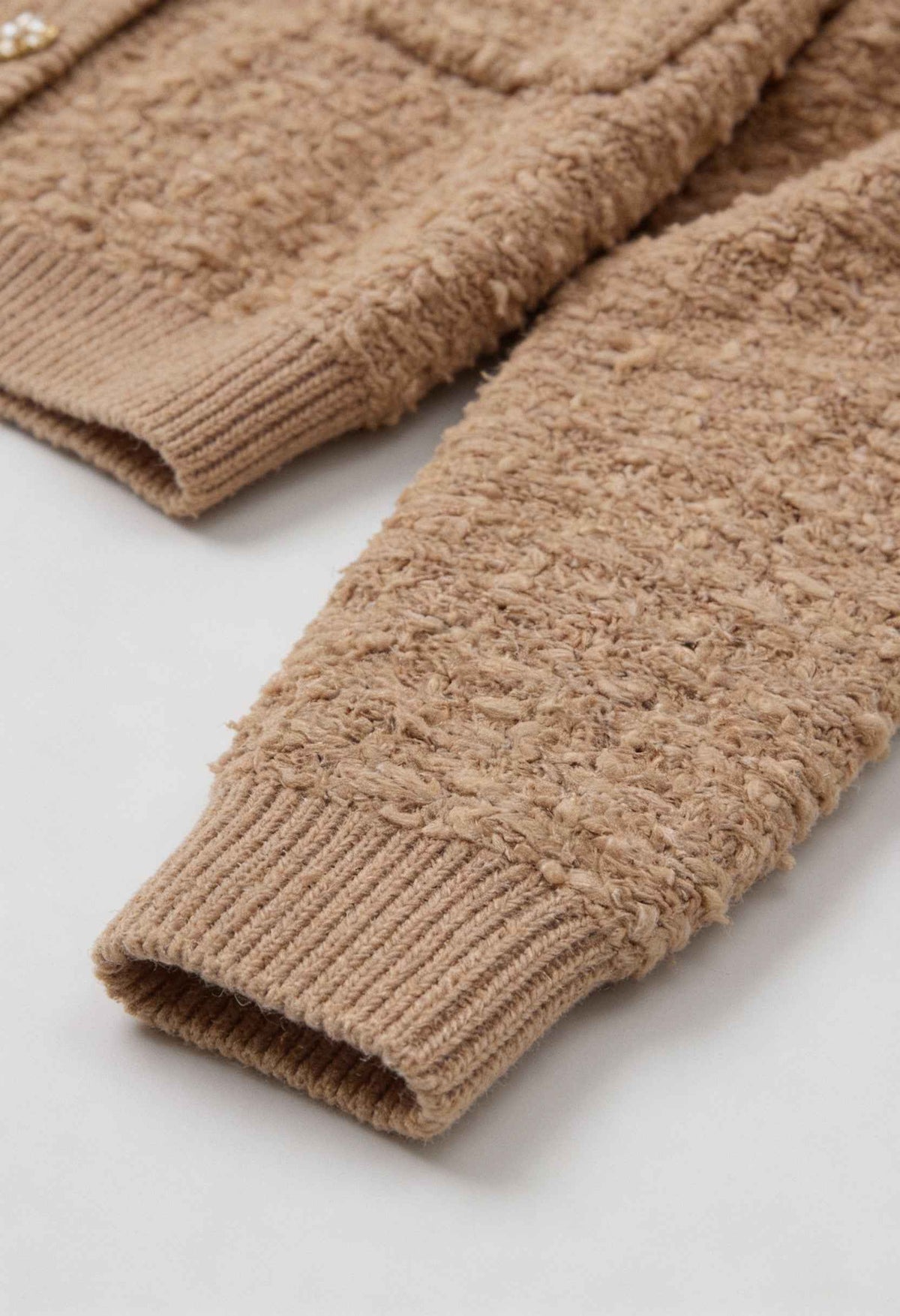 Lena | Open-Front Khaki Knit Cardigan