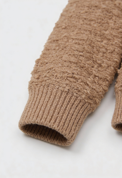 Lena | Open-Front Khaki Knit Cardigan
