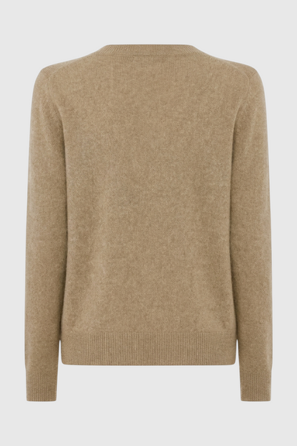 Jade | Khaki Knit V-Neck Sweater