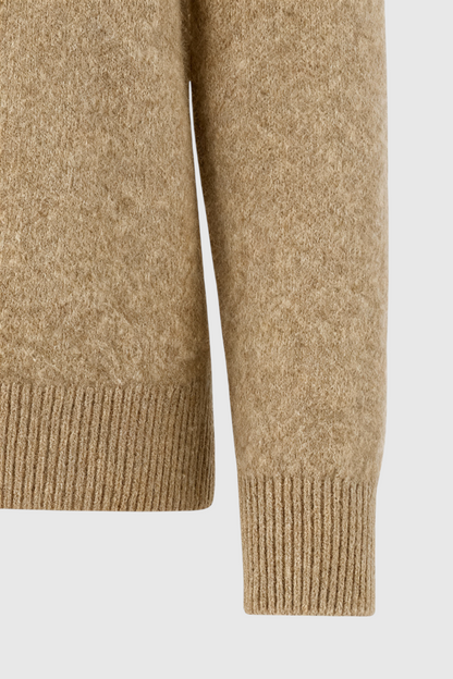 Jade | Khaki Knit V-Neck Sweater