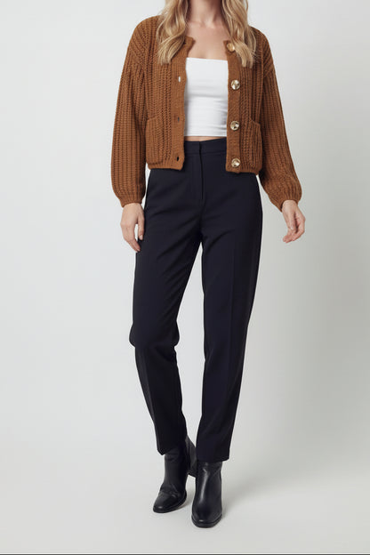 Rose | Long Brown Cardigan with Relaxed Fit