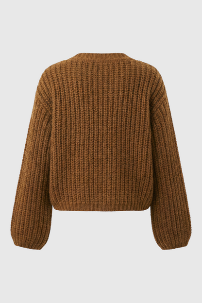 Rose | Long Brown Cardigan with Relaxed Fit
