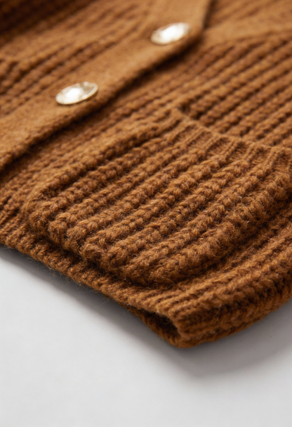 Rose | Long Brown Cardigan with Relaxed Fit
