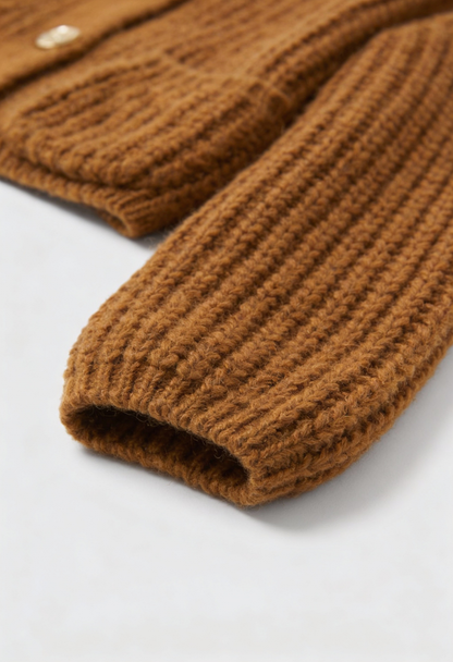 Rose | Long Brown Cardigan with Relaxed Fit