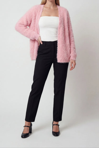 Ava | Pink Knit Cardigan with Versatile Styling