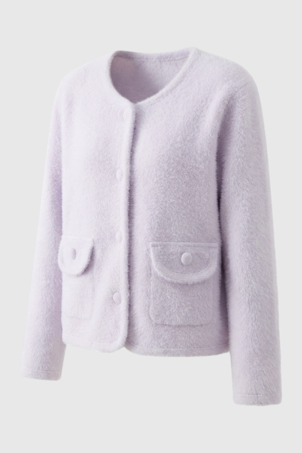 Lily | Purple Knitted Open-Front Cardigan