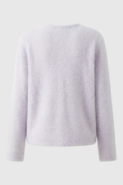 Lily | Purple Knitted Open-Front Cardigan