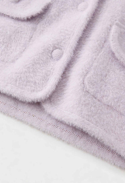 Lily | Purple Knitted Open-Front Cardigan
