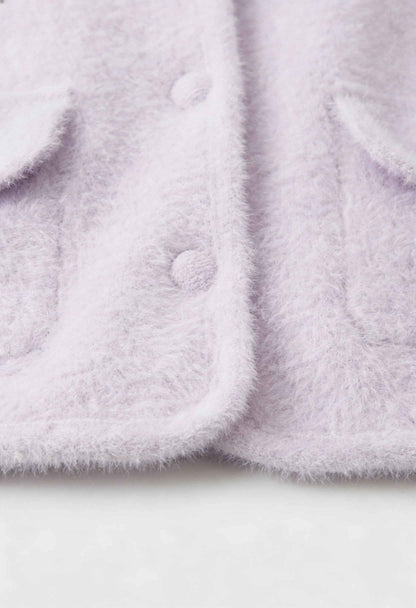 Lily | Purple Knitted Open-Front Cardigan