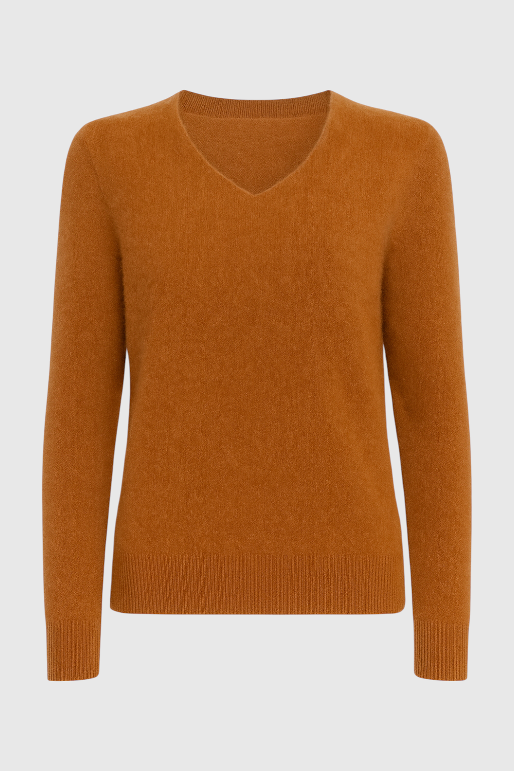 Amber | Orange V-Neck Sweater