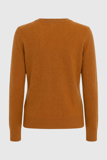 Amber | Orange V-Neck Sweater