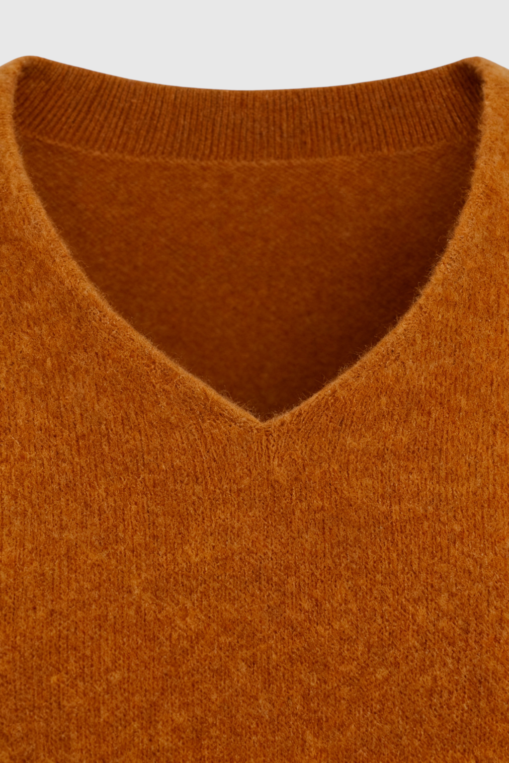 Amber | Orange V-Neck Sweater