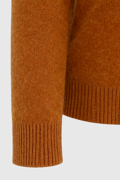 Amber | Orange V-Neck Sweater