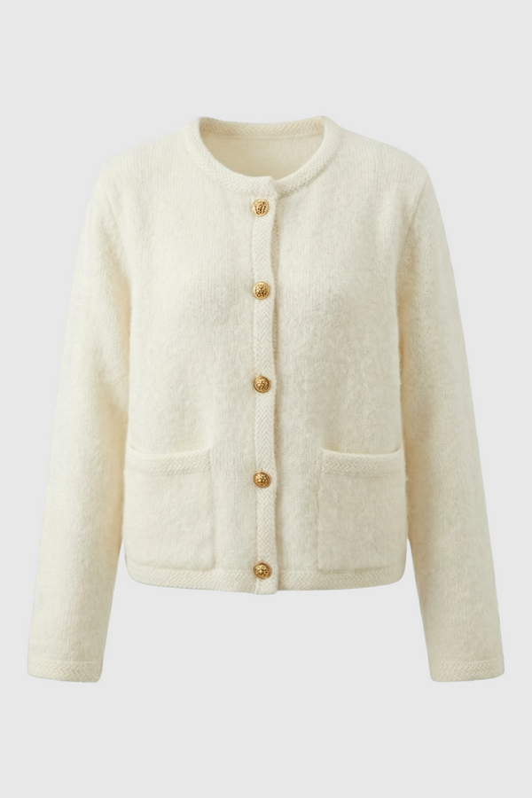 Maya | White Long Cardigan with Relaxed Fit