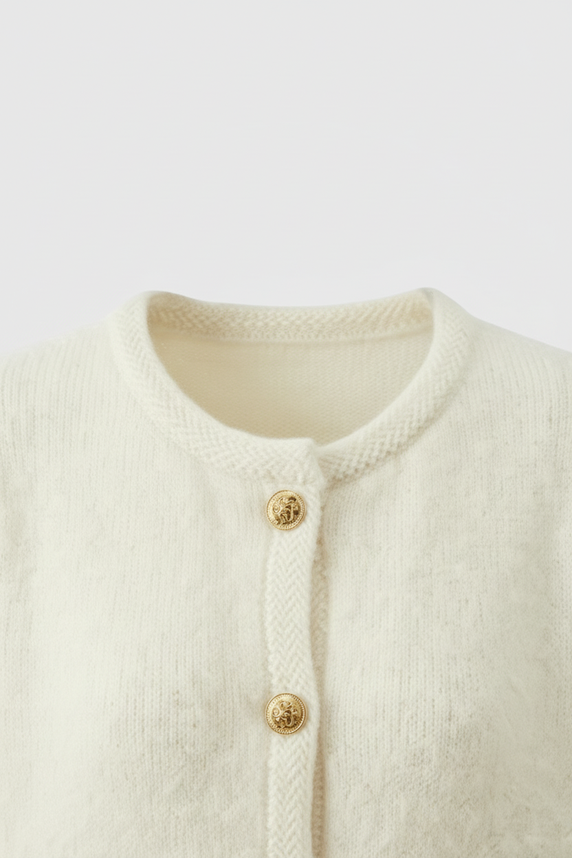 Maya | White Long Cardigan with Relaxed Fit