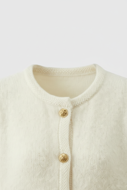 Maya | White Long Cardigan with Relaxed Fit