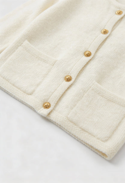 Maya | White Long Cardigan with Relaxed Fit